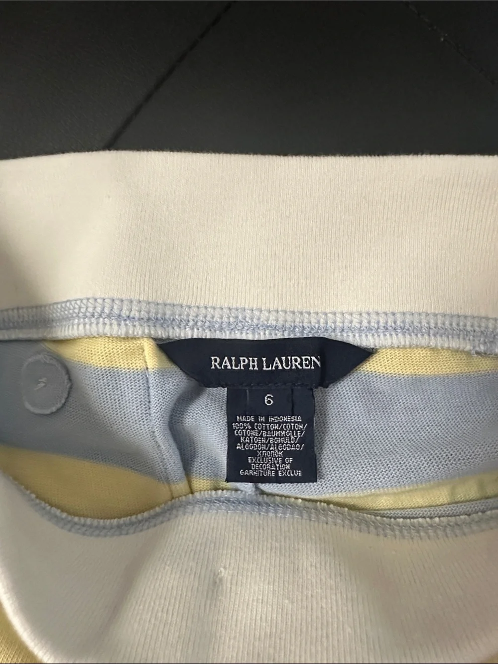 Ralph Lauren Yellow & Light Blue Striped Knit Athletic Shorts
